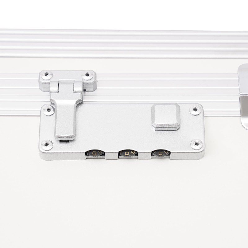 DYNAMI Aluminum Alloy Locking Storage Box, Silver Storage Lock Box