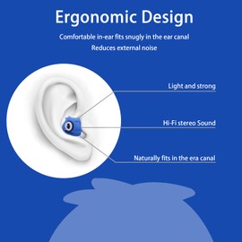 DTMNEP Kids Earbuds with Storage Case for Back to School, Earbuds for Kids in-Ear Headphones of Electronics Wired 3.5mm with Mic Microphone, Lovely Gifts for School Girls and Boys (Blue-Monster)