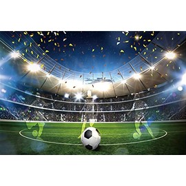 Renaiss 2.2 x 1.5 m Football Field Photography Background Football Field Stadium Spotlight Background Football Lovers Wallpaper Sports Party Decoration Baby Shower Boy Portrait Photo Booth Props