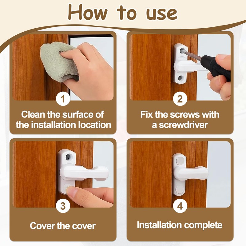 Girihe 6 Pcs Sash Jammers for UPVC Doors, Window Lock
