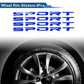 X AUTOHAUX 4Pcs Square Wheel Rim Decal Stripe Reflective Wheel Decals Stickers Blue PET