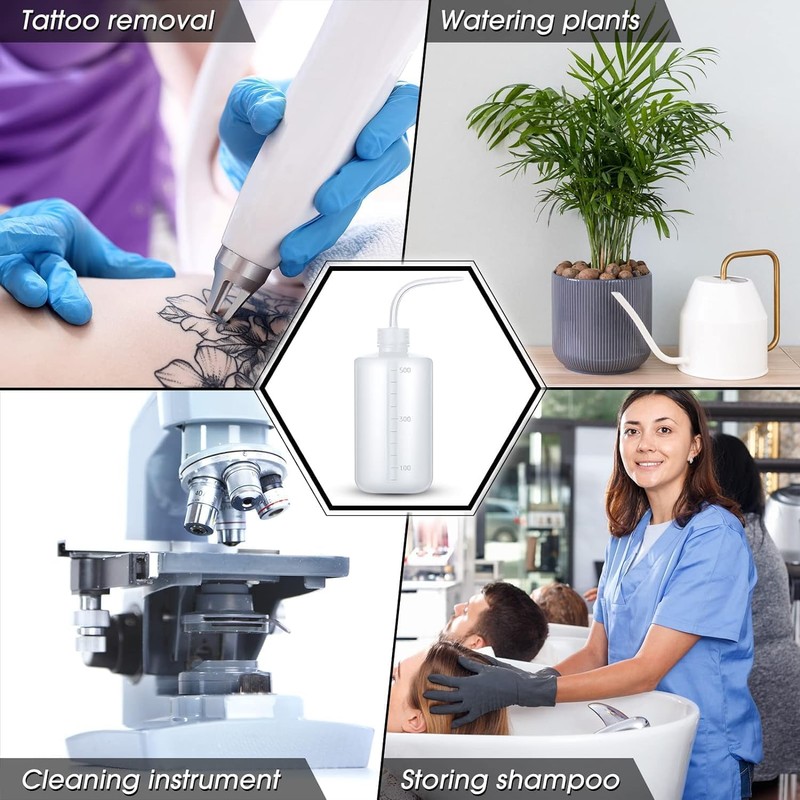 SHIELD PLUS Squeeze Washing Bottle for Medical Lab, Tattoo Supplies,