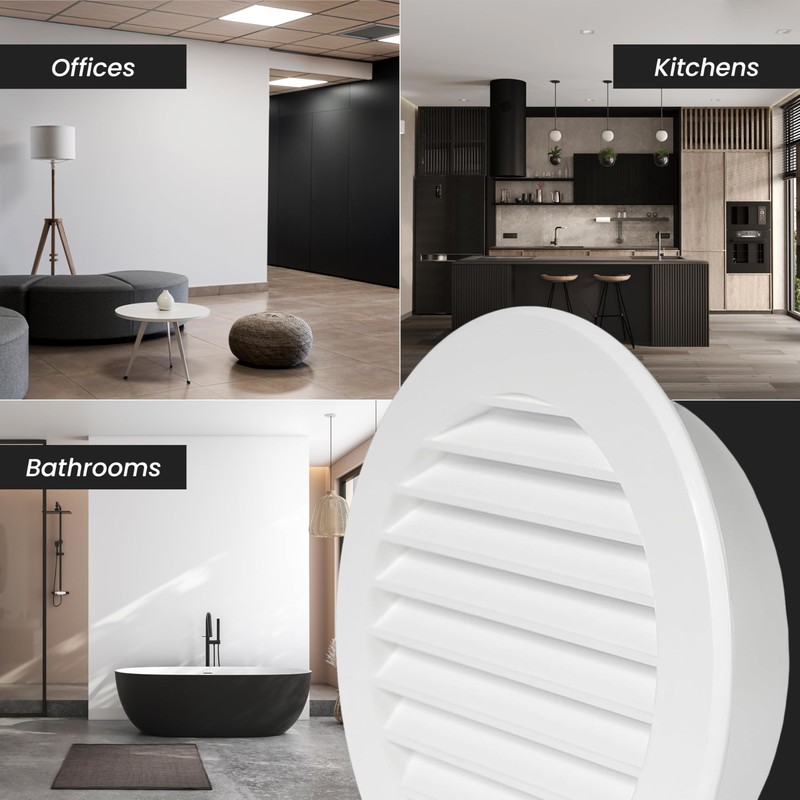 4'' Inch / 100 mm Plastic Vent Cover Black -