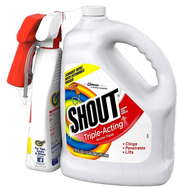Shout Stain Remover with Extendable Trigger Hose -128 Oz + 22 Oz. (1)
