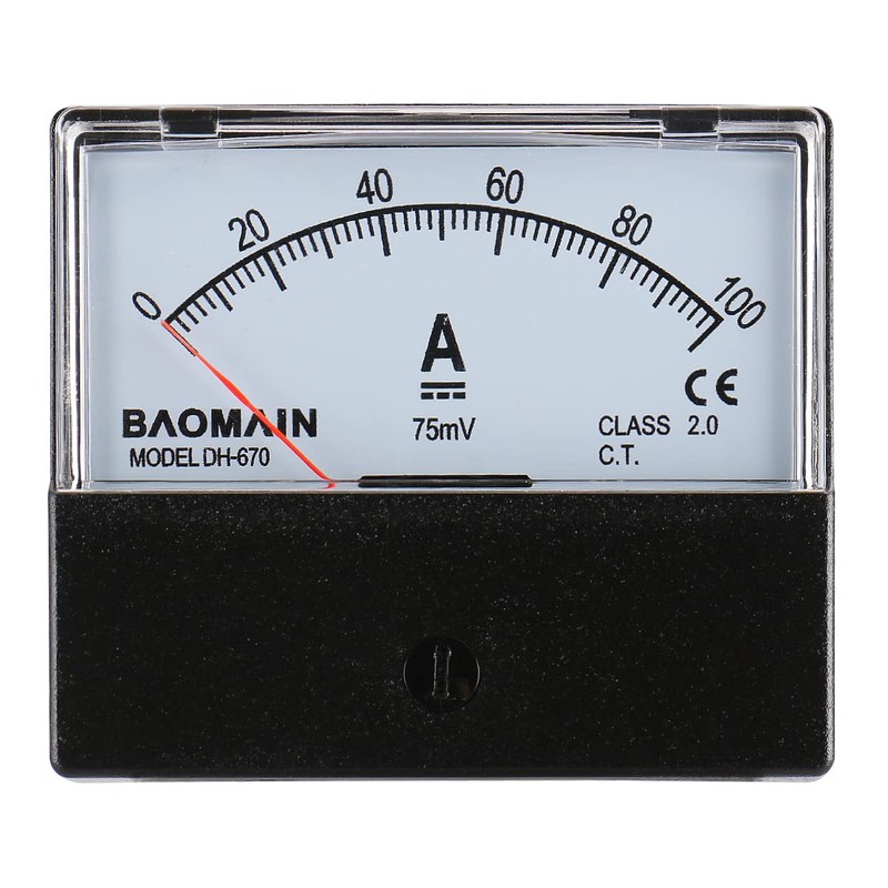 Baomain DH-670 DC 100A Analog Amp Panel Meter Current Ammeter