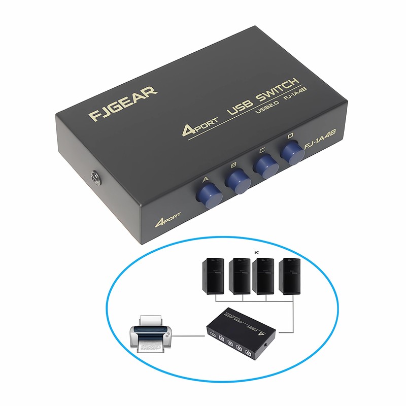 E06CS USB 2.0 Switch 4-Port - 4 in 1 Out