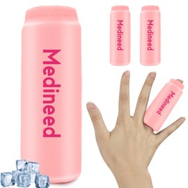 Medineed 2PCS Finger Sleeves Gel Ice Pack, Lasting Cold Compress Freeze Sleeve, Reusable Finger Brace Ice Packs for Injuries, Arthritis, Tendonitis, Gout, Sprains, Middle Protectors (Pink)