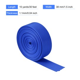 MECCANIXITY Flat Nylon Webbing Strap 1.5 Inch 10 Yards Blue for Backpack, Luggage-Rack