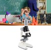 Kids Microscope Set 100x 400x 1200x Magnifications Angle Adjust LED
