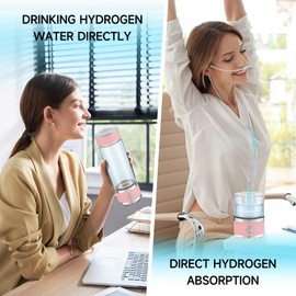 Hydrohealth Hydrogen Water Bottle，Portable and Rechargeable Hydro Health Hydrogen Water Bottle with SPE Pem Technology Water Ionizer Generates Pure Hydrogen Rich Concentration