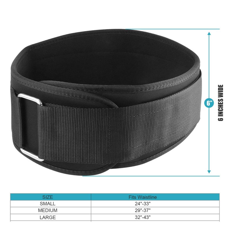 Vishusju Weightlifting Belt 6 Inch Back Lumbar Support for Men