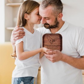 Empty Your Pockets Daddy, Father's Day Wood Valet Tray for Daddy, Engraved Wooden Key Storage Tray with Keychain, Men Papa Dad Gifts for Father Day Birthday