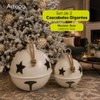 Artego Cascabeles navideños Gigantes Set 2 Piezas Metal Pie de