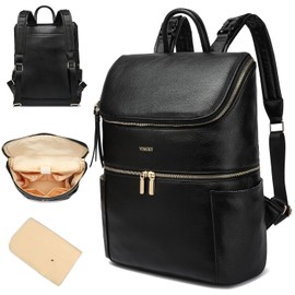 Yomiky Leather Diaper Bag Backpack for Boy Girl Twins, Toddler Diaper Bag with Multiple Pockets, Cooler Compartment