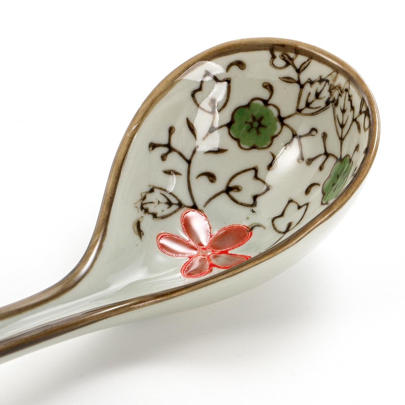 Cididu 8 Pcs Asian Ceramic Soup Spoons, Japanese Ramen Spoon