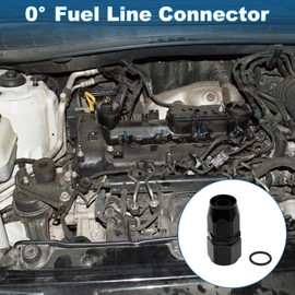 A ABSOPRO Male Flare Reducer Hose Fitting Adapter TF-1001-AN10 0° Fuel Line Connector Aluminum with O-ring Black