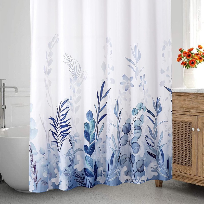 REZAYMRS Cornflower Shower Curtain with 12 Hooks, 72''x72'' Waterproof Polyester