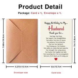 PTRUKD Funny Birthday Card from Wife to Husband, Suitable for Him Birthday, Convey Exclusive Sweet Thoughts In The Most Sincere And Special Way