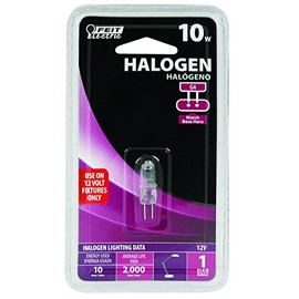 Feit Electric BPQ10T3 10 Watt Halogen Quartz T3 Bi Pin Light Bulb
