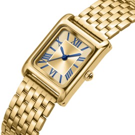 Asan Ge Watches for Women Vintage Bracelet Roman Dial Japanese Movement Rectangular Case Watch 3ATM Waterproof Self-Adjust Watch Size Without Tools