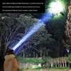 Super Bright Headlamp 90000lm Silver Rechargeable 1600mAh Battery Adjustable Headband