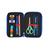 Seven Sonic Pencil Case for School with 3 Zips, Red,