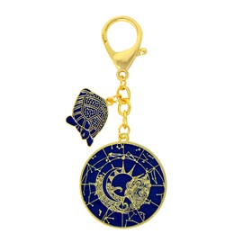 fengshuisale Llavero de amuleto armonizador de tortuga negra W4964, Oro, Medium