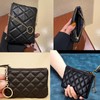 DORIS&JACKY Soft Lambskin Leather Coin Purse Small Quilted RFID Blocking