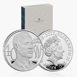 Royal Mint UK 2022 40th Birthday HRH The Duke of Cambridge Silver Proof £5 Coin