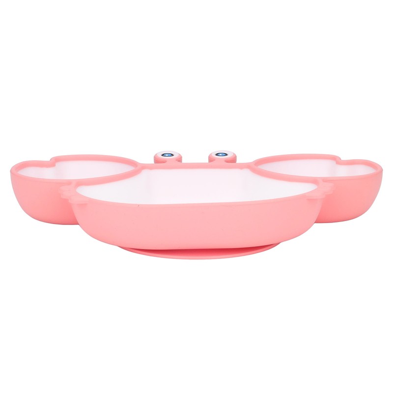 Crab Suction Plate with Suction Cup Base Silicone Divided Plate