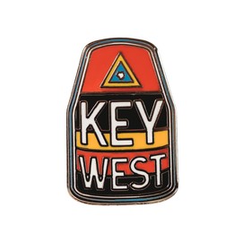 Vagabond Heart Key West Florida Enamel Pin - Southernmost Point Souvenir - Key West Pin, Nickel, no gemstone