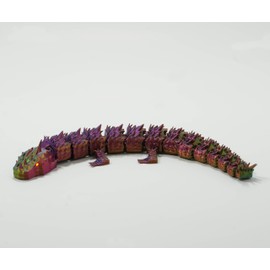 3D Printed Articulated Dragon with Glowing LED Eyes – Fidget Toy, Sensory Stress Relief, Desk Decor for ADHD & Autism, Made in The USA