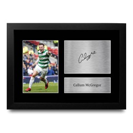 HWC Trading FR A4 Callum McGregor Celtic Gifts Printed Signed Autograph Picture for Football Fans and Supporters - A4 Framed