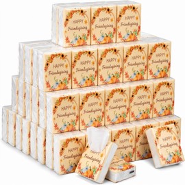 50 Pack Friendsgiving Travel Tissue, Soft Tissues for Purse