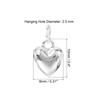 PATIKIL 2pcs Heart Charm, 4mm Mini 925 Silver Heart Pendant