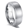 083BASE Tungsten Carbide Ring - Silver and Black, 6mm/8mm Width,