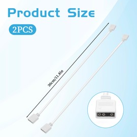 2Pcs 1-to-1 Female to Female ARGB Splitter Cables, ARGB Extension Cable, 3-Pin Extension Connector Wire, Addressable RGB Adapter Cable for Extend PC Computer ARGBFans or LED Strips（11.8IN/30CM）