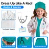 COTATERO Doctor Scrubs Costume for Kids With Stethoscope Lab Coat
