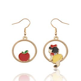CENWA Snow Princess Gift Red Apple Earrings Princess Movies Dangle Earrings (Princess earrings)