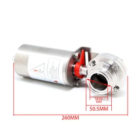 QiiMii 1.5 Inch Sanitary Tri Clamp Butterfly Valve, SS304 Stainless Steel, Pneumatic Actuator, Single-Acting, Air to Open