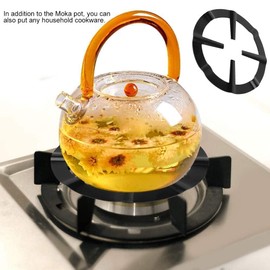 Gas Ring Reducer, Cast Mocha Pot Stand Non-Stick Coating Iron Gas Stove Cooker Plate Coffee Pot Stand Reducer Ring Holder Base - 13.3cm