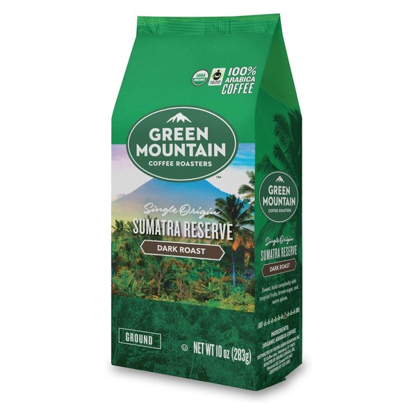 Green Mountain Coffee Roasters Sumatra Reserve, Ground Coffee, Dark Roast, Bagged 10 oz