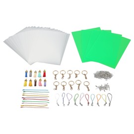 Heat Shrink Film Sheets Kit DIY Handcrafted Shrink Dink Plastic Sheets Keychain Earring Accessories for Crafts