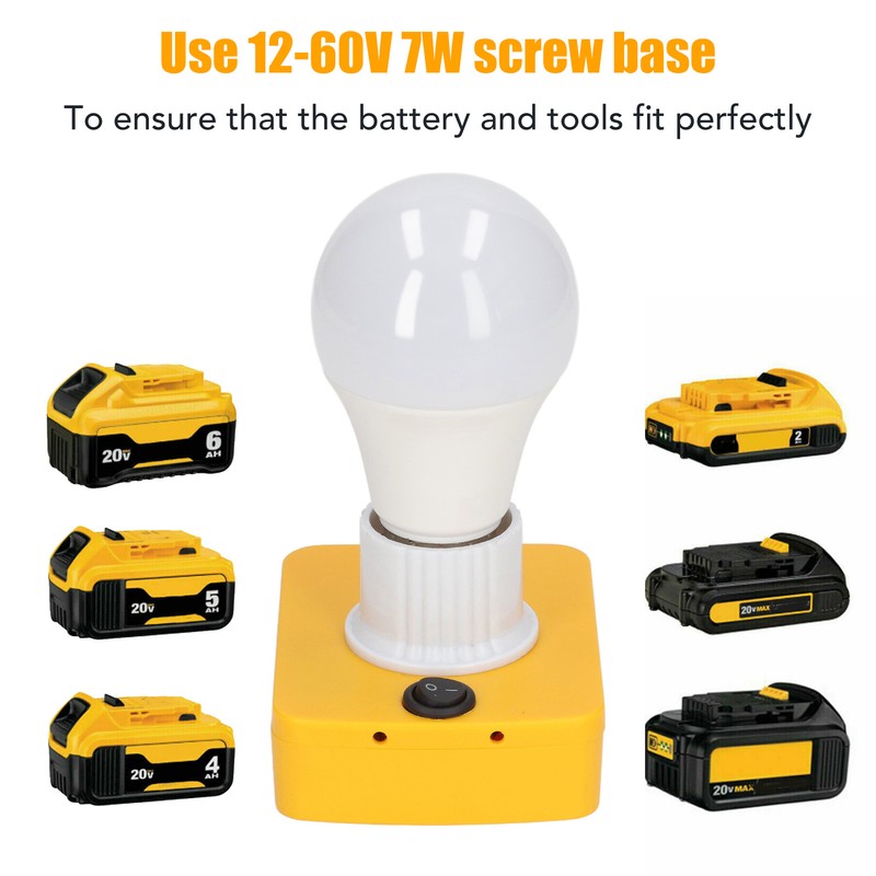 Portable Bulb Lamp Anti Slip PC 7W LED Work Light