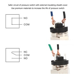 Kadimendium Pneumatic Adjustable Pressure Switch 1/2in Diaphragm Type Pressure Switch Stainless Steel Rubber Pressure Switch for Pump