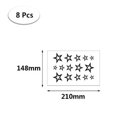 8 Sheets Waterproof Temporary Tattoos Black Moon Stars Fake Tattoo Stickers Lasting Fake Tattoos Decorations for Women Girls