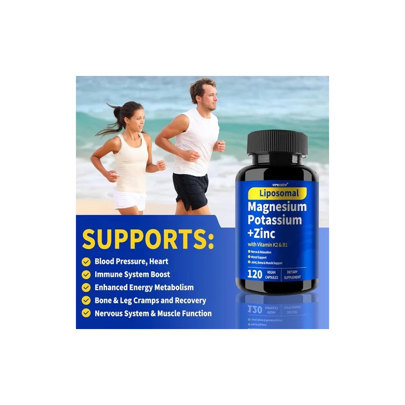 Liposomal Potasio Magnesio Zinc Con 120caps Hecho En Usa Sin