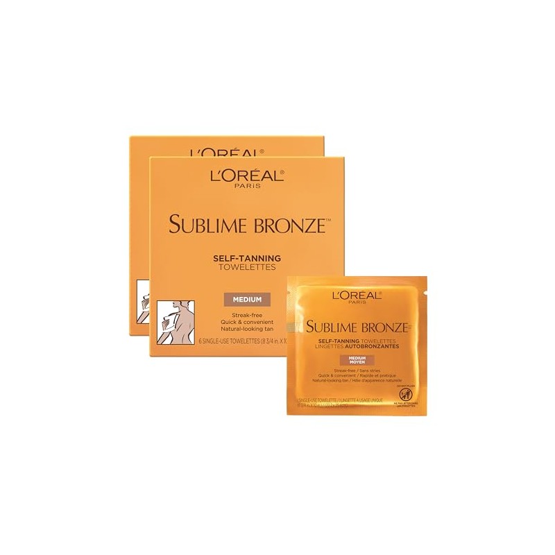 L'Oreal Paris Sublime Bronze Self-Tanning Body Towelettes, 6 Count