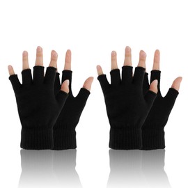 Yicelerate Fingerless gloves, fingerless gloves, men's fingerless gloves, one pair, black, fitness gloves, fingerless gloves, women, gloves without fingers, Black-black