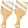 SmallCat 2pcs Natural Bamboo Beard Hair Pick, Anti-Static Hair Styling